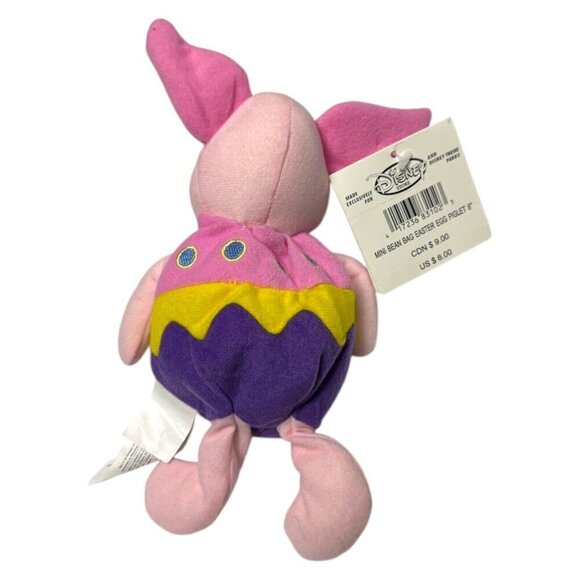 NWT 90s Disney Store EASTER EGG PIGLET Vintage DISNEY Mini Beanie Doll 8" - Picture 5 of 7